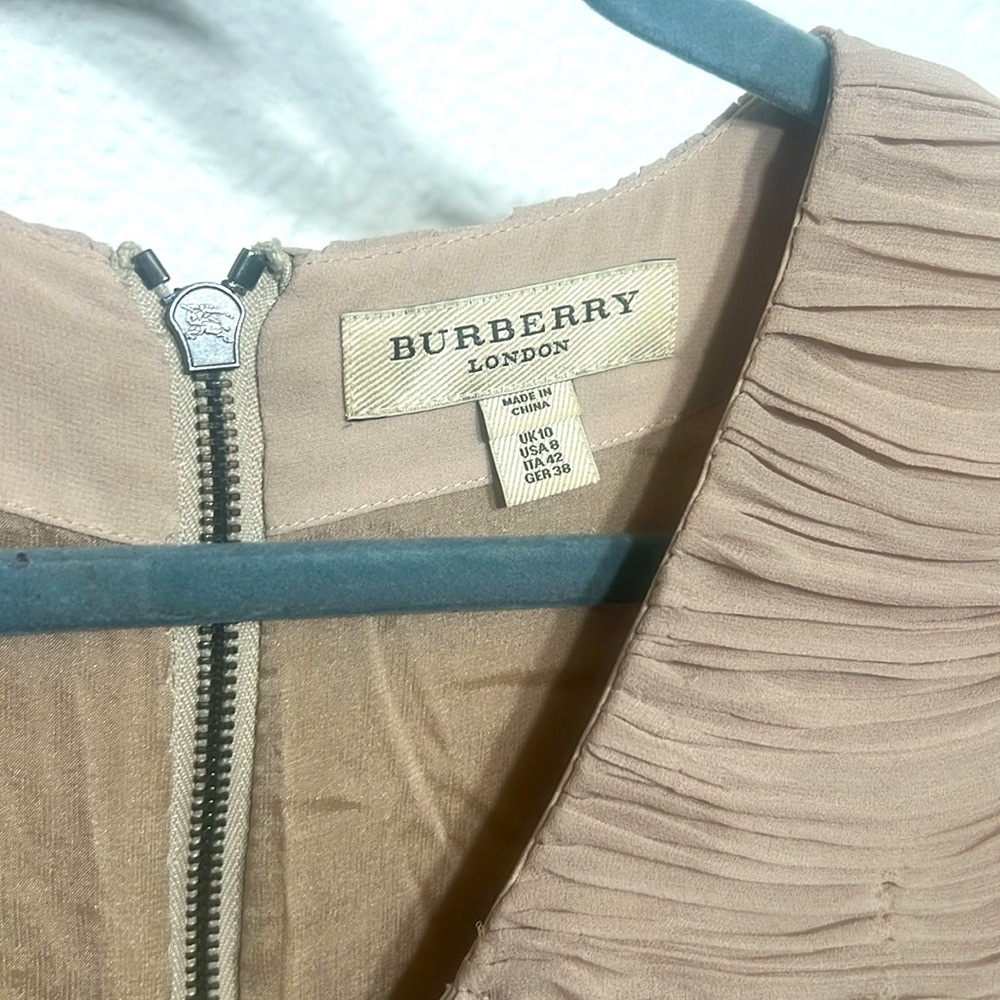 Burberry London - Ruched Chiffon dress women size 8 - Picture 5 of 6